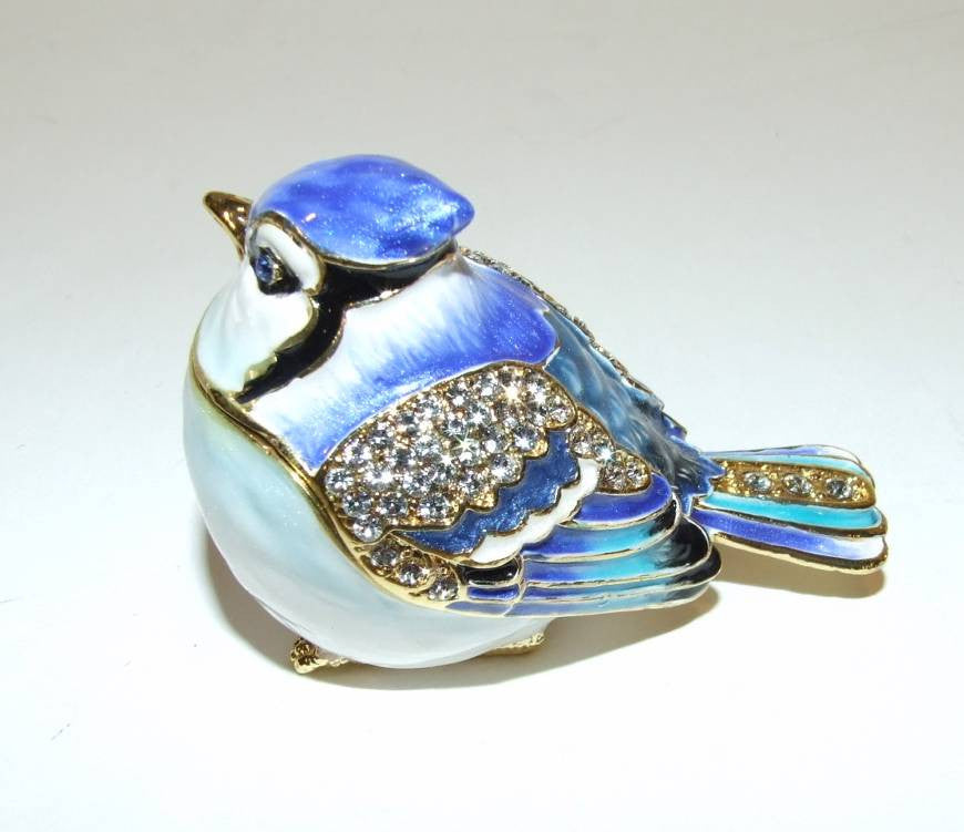  Snail Trinket Box, Hand Set Blue Swarovski Crystal